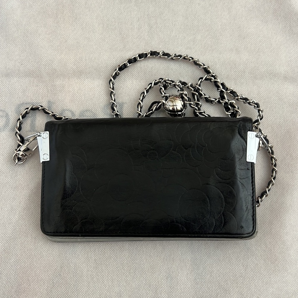 Chanel CC Patent Leather Timeless Wallet on Chain WOC Chain Crossbody Purse Bag - Picture 8 of 12